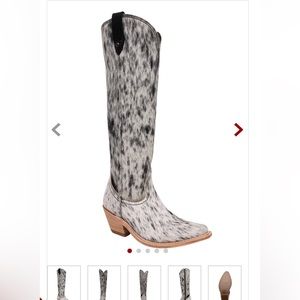 Liberty black knee high cowhide boots